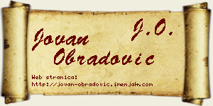 Jovan Obradović vizit kartica